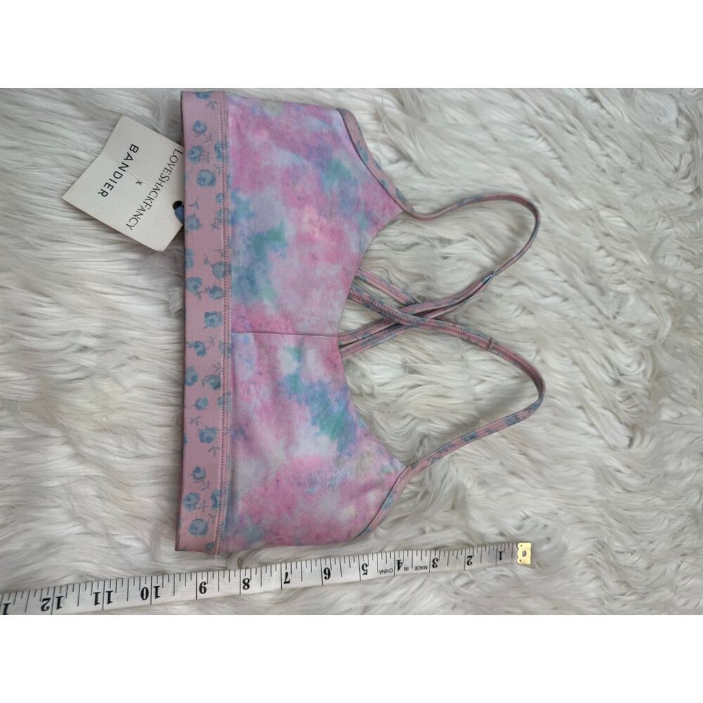 Love Shack Fancy x Bandier Strappy Bra Multi Tiedye Cotton Candy Size XXS NWT - Picture 6 of 9
